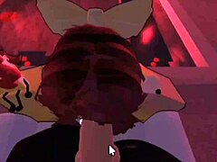 Smug girl eagerly spreads legs for intense fucking in Roblox fan request scene.