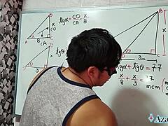 amateurs asian student nerd teacher in bedroom with brown eyes