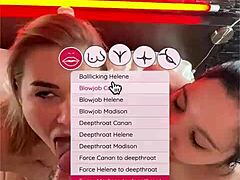 Intense Interactive Game Features Deepthroat Blowjob in 4some with Enmarchenoire and Madison