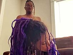 Broke Purple Dreadhead Takes Hard Dick In Rough Pounding