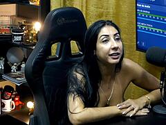 Overwhelmed with desire, Ruan licks and fingers Renatinha Mello's hairy pussy until she's soaking wet