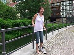 whoa, check out this chick going fully nude in public spots 😏