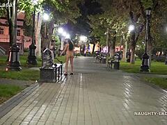 Night Flashing Walk Naked in Public Exposed!