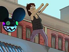 Bold the dancing person from the bobs burgers movie bridged by a lightwave - deadmau5