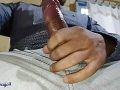 Malik Drago9's BIG DICK gets VERY HORNY at work, JERKING OFF and CUMMING a lot in solo anal play