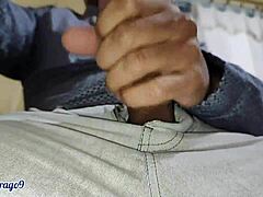 Malik Drago9's BIG DICK gets VERY HORNY at work, JERKING OFF and CUMMING a lot in solo anal play