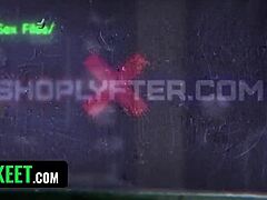 cute mormon girl with glasses and small tits gets caught shoplifting so the police guy bends her over for rough doggystyle fucking in her tight pink pussy