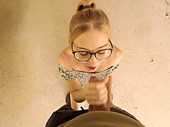 Risky Public Blowjob Cutie Sucks Stranger's Huge Cock in Abandoned Spot! Swallows Every Drop Like a Champ!