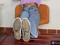 Naomytatss Shows Feet Beginning With Dirty Shoes In Detailed Sequence