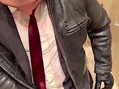 Kinky Sirius in Menatplay suit at office with leather action and men in leather!