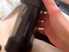 i feel so excited and aroused while teasing this tied-up cock with the milking machine