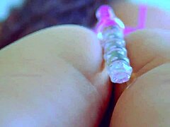 Desi Beauty's Glass Dildo Close-Up Masturbation With Wet Shaved Pussy And Orgasm