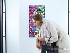 In this scene, Ani Blackfox takes on black and white cock for double penetration as a maid in interracial threesome. She rides doggystyle with natural tits bouncing.