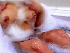 stepmom shows off her big butt and fat pussy in the bathroom while naked and shaved