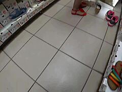 Secretly Watching Stunning Ass Under Skirt and Elegant Legs in Nylon at Public Store
