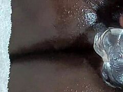 Ebony Curvy Babe Takes Huge Dildo in Ass for Double Penetration and Massive Squirting Load