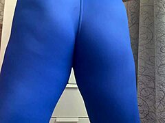 Hot stepmom stretches with big tits bouncing before hardcore handjob and missionary orgasm