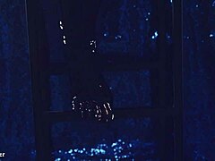 Curvy latex MILF Arya Grander teases with her big ass and natural tits in shiny fetish gloves for kinky seduction.