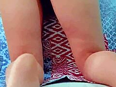 Oh wow, this cute brunette teen fills her ass with coconut oil during amateur anal massage session with couple.