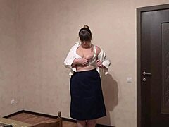 Chubby Boss Fucks Huge Dildo And Cums After Work Beautiful Milf With Big Ass In Thong Pawg