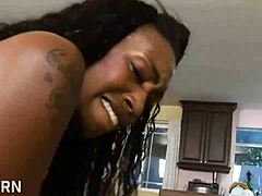 Hey, how does this skinny black chick with a killer ass handle that massive BBC in her soaked pussy?