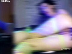 stacy bloom, the beautiful brunette with natural tits, enjoys deep anal fisting with snake thewondertoy in stockings