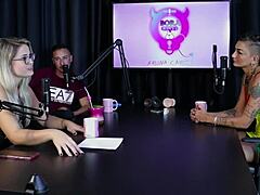 Hey, why did the hot brunette and naughty blonde strip naked after sharing experiences at the all-women mansion?