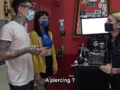 Bold cock piercing leads to intense threesome with Latina sluts Mei Pang and John Lemon riding rough doggystyle