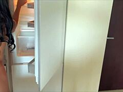 Curvy Stepsister with Bubble Butt Shares Intense Moment with Stepbrother in Kitchen