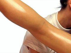 In this casual tale, beautiful petite virgin Vera gets her first sensual wet pussy massage with moans