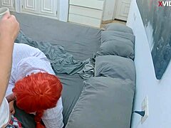 Morning anal sex with hot Colombian stepmom featuring big ass creampie and milf blowjob action