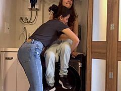 my stepbro's not home so i end up playin doctor and patient with his wife, curin all her issues by makin love on the washin machine