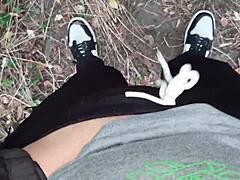 What happens when two women explore desires in a secluded forest setting, risking exposure outdoors