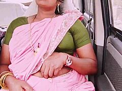 Beautiful Indian housewife cheats on husband by fucking boyfriend in car with dirty talk