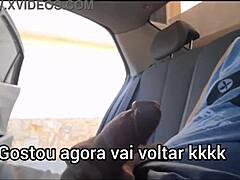 Risky public masturbation inside the car turns intriguing for the hot girl in outdoor doggystyle bent over action