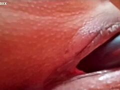 I'm a sensual Latina, uh, masturbating with my dildo on the bed, showing off my wet pussy lips and natural tits in close-up pov while wearing lingerie and spreading legs