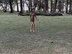 Monika Fox Poses Gracefully in Pink Bikini on Sunny Beach