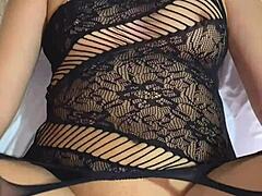 latina wife gets hard fucked until creampie finish in bedroom with husband. she moans during rough sex while riding his cock