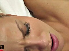 Blonde Czech lesbians in pussy to pussy tribadism sex fight