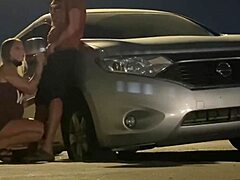 Pregnant woman gets anal sex and cumshot in public outdoor doggystyle while moaning and caught on camera.