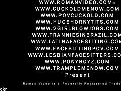 hey emily austin, why's your boyfriend johnny watching you get slapped and strapon-fucked with a dildo in this pov cuckold scene?