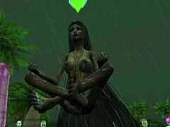 Sims 4 ladyboy goddess receives worship from followers through intimate sperm offerings