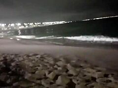 Exhibiting My Big Natural Tits And Big Pussy Lips On The Beach With Tasty Pee