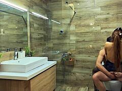 I cheat on my husband with ripped clothes in the bathroom at party