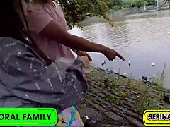 Duck Feeding Turns To Dick Sucking As Serina Swallows Dean's Cream In Curvy Babe Threesome.