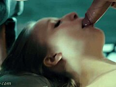 imagine feeding this cute blonde slut your cum in her sloppy close-up mouth