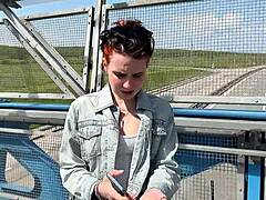 Wanna See Good Samaritan's Cock Stretch Naughty GF in Public Quickie?