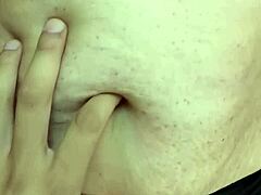 curious hands explore latina milf's soft belly in fetish massage