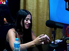 Young Brazilian Luuh Barbosa strips down during intriguing podcast interview with Ruan