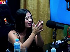 Young Brazilian Luuh Barbosa strips down during intriguing podcast interview with Ruan